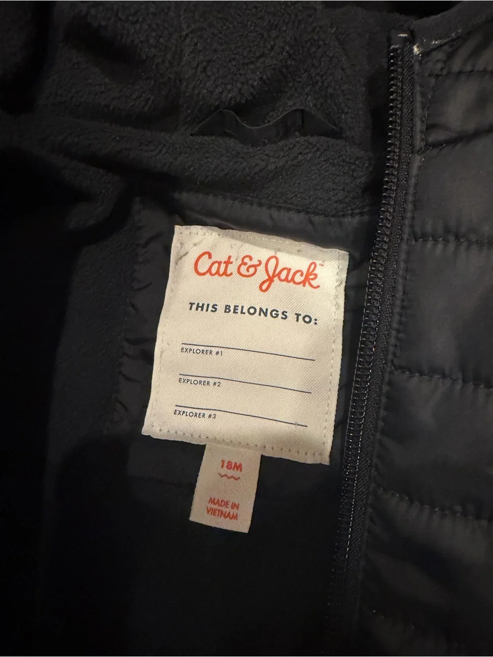 Cat & Jack Navy Hooded Puffer Jacket for Kids